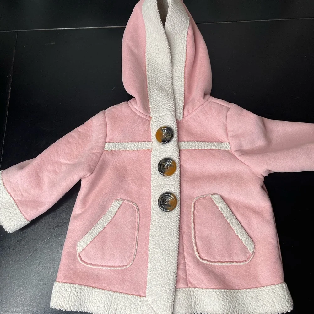 Old Navy Pink Hooded Kids Coat 6-12mo